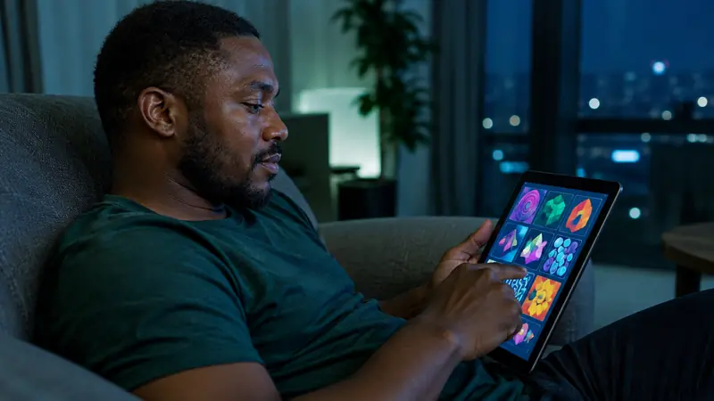 Browsing a casino lobby on a tablet