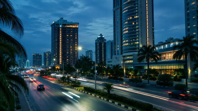 Victoria Island, Lagos, after dark