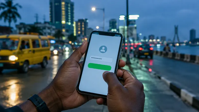 Signing in to a 1win.ng account on a phone