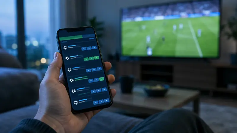 Building a bet slip while a match plays
